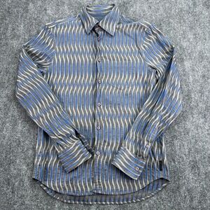 Armani Exchange A/X Shirt Men Small Gray‎ Striped Long Sleeve Button Up Designer